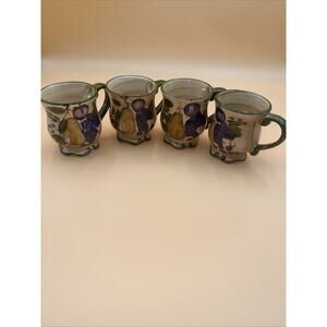 Home Trends GRANADA Mug set(s) of 4, 12 oz / 4", Fruit, Footed, Excellent